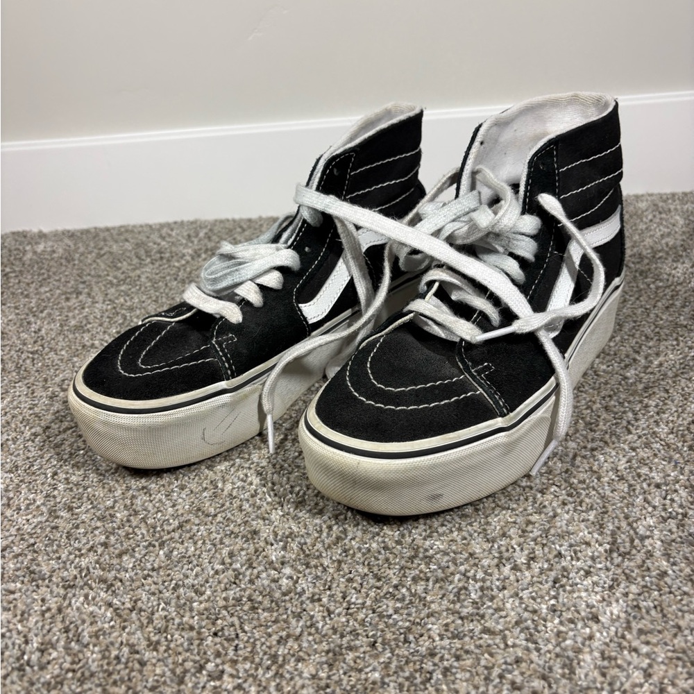 Vans Black and Cream Sneakers